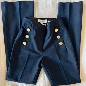 NWT DEREK LAM 10 CROSBY NAVY FLARE TROUSERS